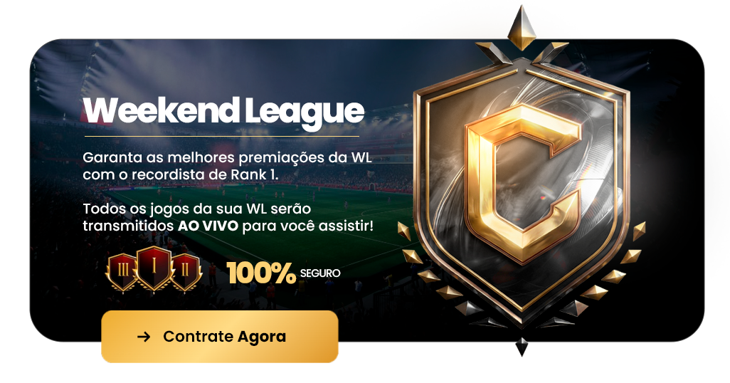 Weekend League - Garanta as melhores premiações da WL com o recordista de Rank 1. Todos os jogos transmitidos ao vivo. Clique e contrate agora.
